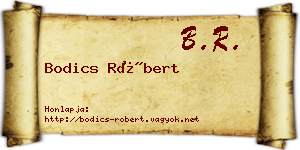 Bodics Róbert névjegykártya